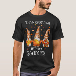 Camiseta Ação de Graças Com Meus Gnomos Feliz Ação de Graça