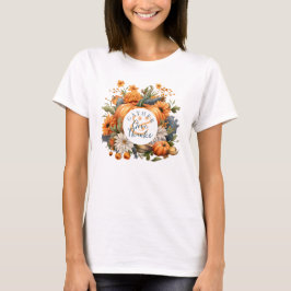 Camiseta Ação de Graças da Elegante Watercolor Pumpkin