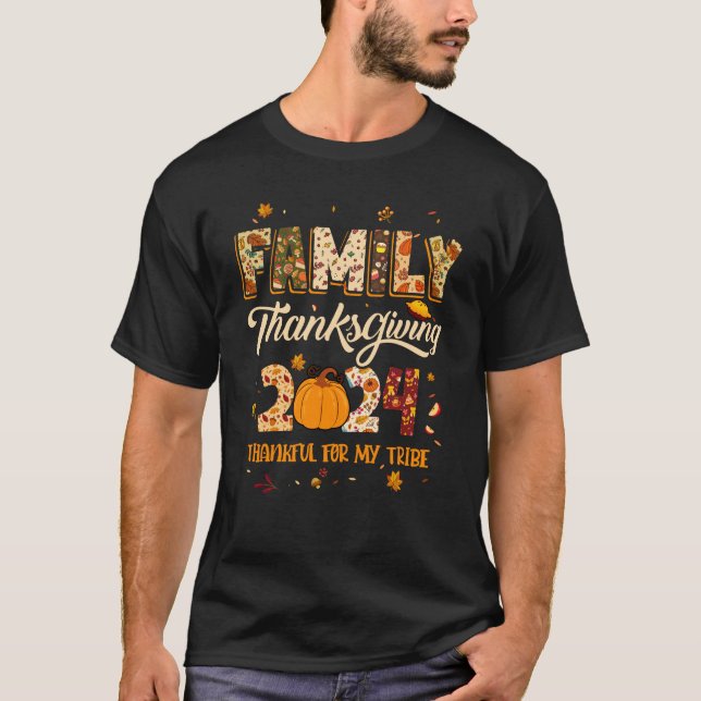 Camiseta Ação De Graças Da Família 2024 Graças À Minha Trib (Frente)
