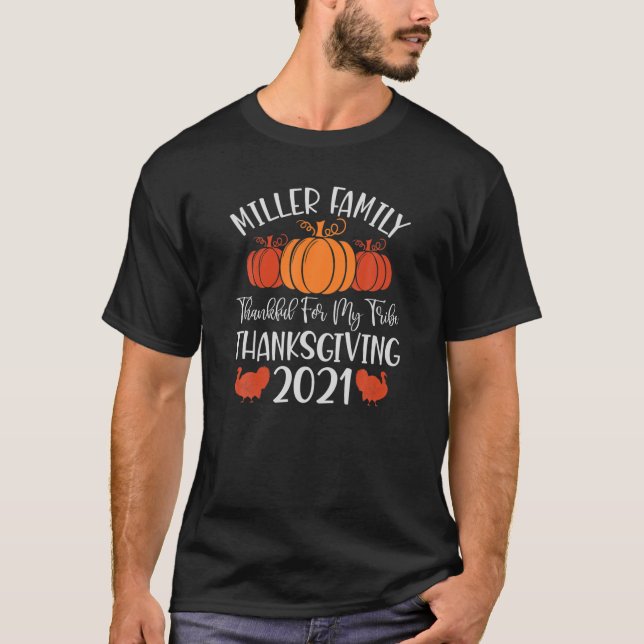 Camiseta Ação de Graças da Família Miller 2021 Reunião de F (Frente)