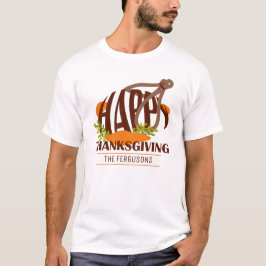 Camiseta Ação de Graças da Família Turquia Brown & Orange