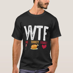 Camiseta Ação de Graças da Família Wtf Wine Turkey 39