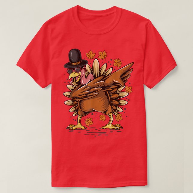 Camiseta Ação de Graças Dabbing Dab Dance Turquia (Frente do Design)