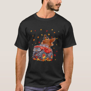 Camiseta Ação de Graças Dabbing Turkey Riding Monster Truck