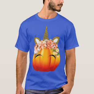 Camiseta Ação de Graças de Abóbora do Unicórnio Bonito