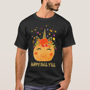 Camiseta Ação de Graças de Abóbora do Unicórnio Bonito