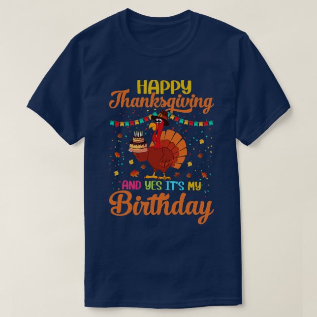 Camiseta Ação de Graças de Aniversário (Frente do Design)
