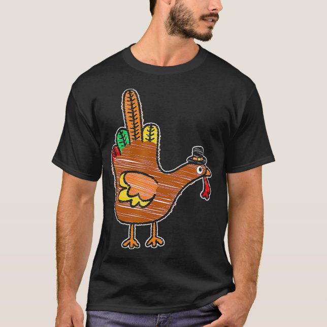 Camiseta Ação de Graças de Dedo Médio (Frente)