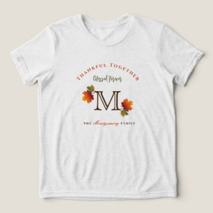 Camiseta Ação de Graças De Fall/Autumn Deixa A Família Mono