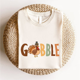 Camiseta Ação de Graças de Outono na Turquia Gobble