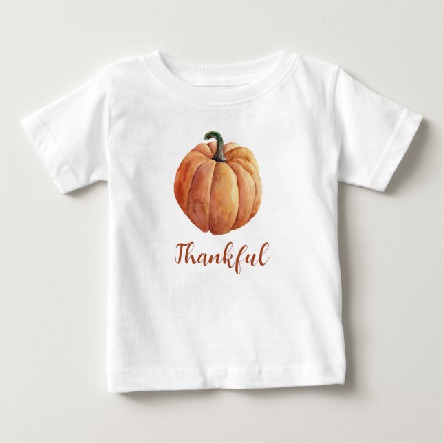 Camiseta Ação de Graças de Pinça Laranja Feliz outono (Frente)