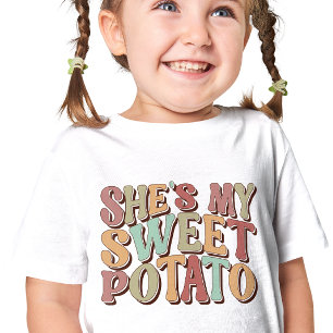 Camiseta Ação De Graças De Retro Bonito "Ela É Minha Batata