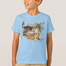 Camiseta Ação de Graças de Watercolor Beach