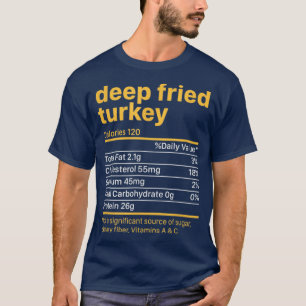 Camiseta Ação de Graças Deep Fried Turkey Nutrition Nutriçã