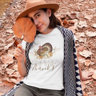 Camiseta Ação de Graças do Outono aos Obrigados