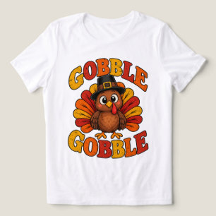 Camiseta Ação de Graças Engraçada Gobble Gobble Peru Vintag