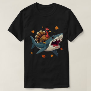 Camiseta Ação de Graças Engraçado com Tubarões