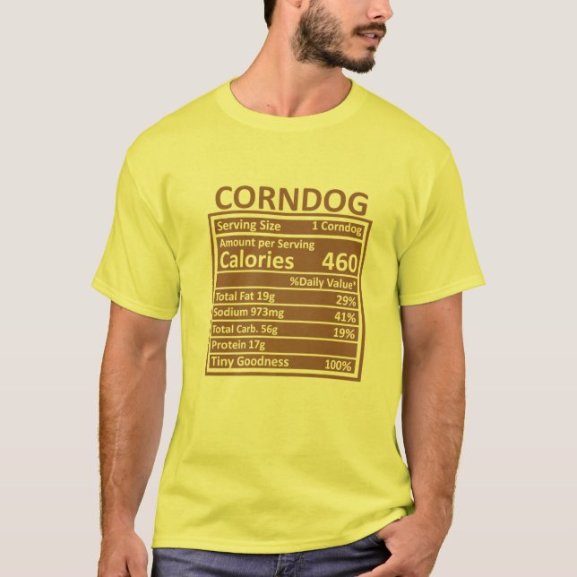 Camiseta Ação de Graças Engraçado Corndog Nutrition Fac (Frente)