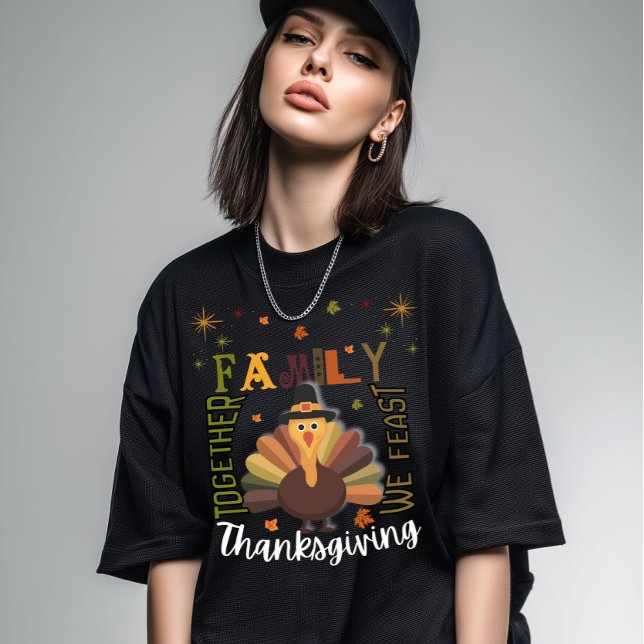 Camiseta Ação de Graças Familiar Turca Correspondente à Cam (Criador carregado)