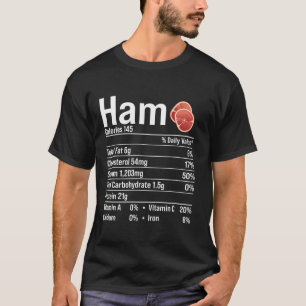 Camiseta Ação de Graças Fatos de Nutrição do Presunto de Gr