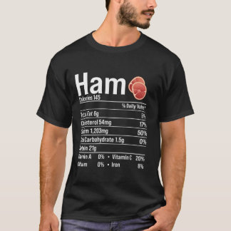 Camiseta Ação de Graças Fatos de Nutrição do Presunto de Gr