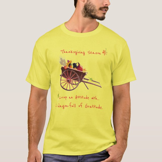 Camiseta Ação de Graças Gratidão em Amarelo (Frente)