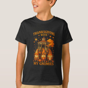 Camiseta Ação de Graças Hugvyn Com Meus Gnomies Outono Gn
