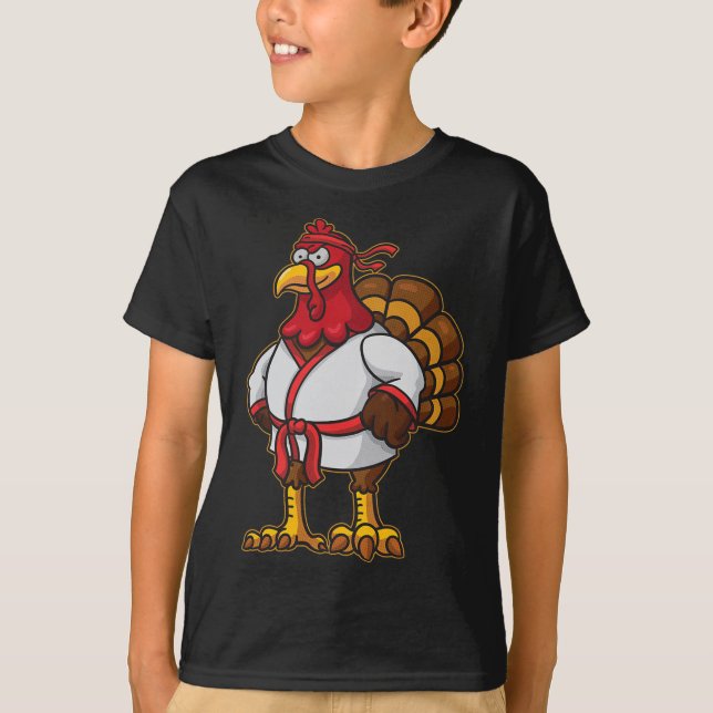 Camiseta Ação de Graças Mma Kickboxing Judo Karate Gobble P (Frente)