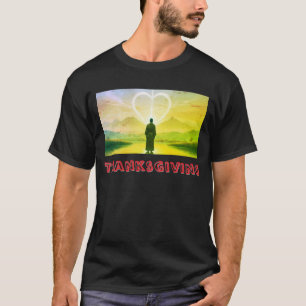 Camiseta (Ação de Graças n.º 1) Camisa-T básica de uso masc