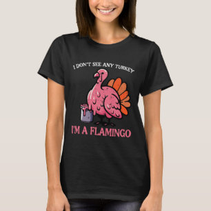 Camiseta Ação De Graças Não Vejo A Turquia Sou Flamingo Men