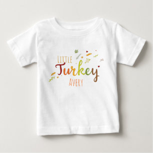 Camiseta Ação de Graças Nome personalizável da pequena