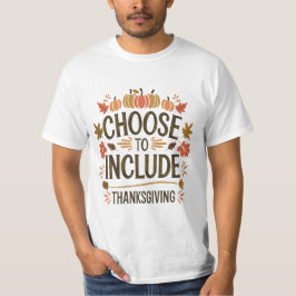 Camiseta Ação de Graças Pumpkin Positivo Escolhe Incluir