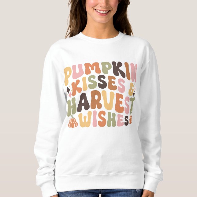 Camiseta Ação de Graças Pumpkin Retro Groovy (Frente)