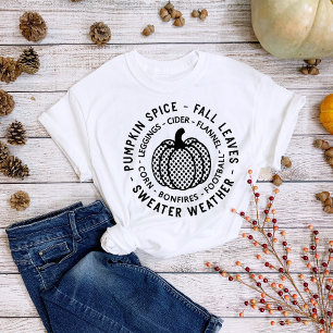 Camiseta Ação de Graças Pumpkin Spice Fall Bonfire