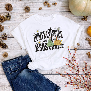 Camiseta Ação de Graças Pumpkin Spice Jesus Cristo Caiu