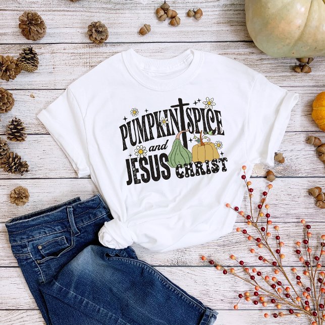 Camiseta Ação de Graças Pumpkin Spice Jesus Cristo Caiu (Criador carregado)