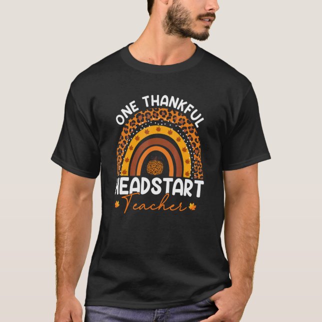 Camiseta Ação de Graças Rainbow Leopard Um Estrela-de-Cabeç (Frente)