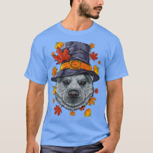 Camiseta Ação de Graças Siberian Husky Pilgrim Costume Dog