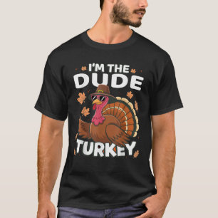 Camiseta Ação de Graças Sou a Família Dude Turkey