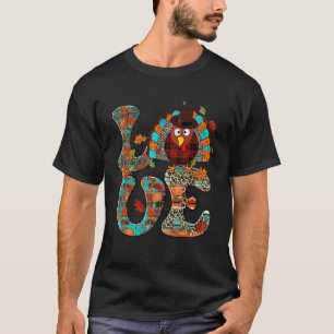 Camiseta Ação de Graças Turquia Amor deixa mulheres caírem