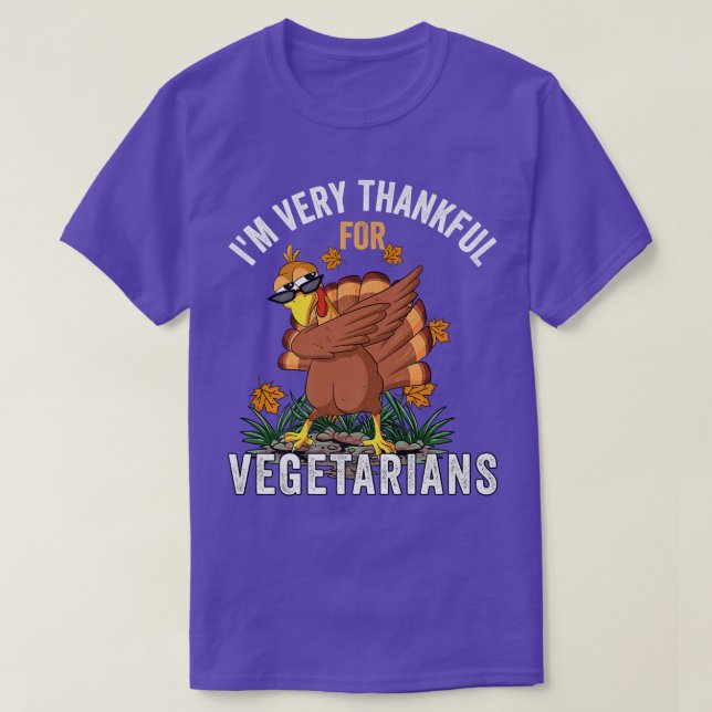 Camiseta Ação de Graças Vegetariana Engraçado Dabbing Turke (Frente do Design)
