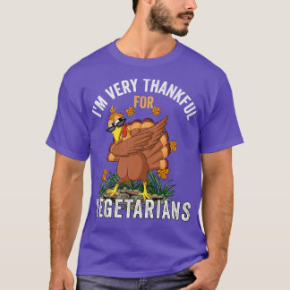 Camiseta Ação de Graças Vegetariana Engraçado Dabbing Turke