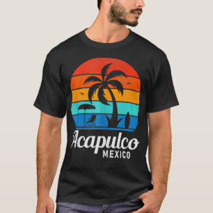 Camiseta Acapulco Beach Mexico Palm Tree Vintage Sunset Sum