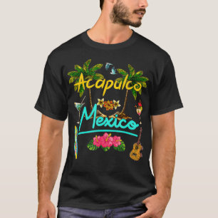 Camiseta Acapulco Mexico Beach Summer Palm Surf Sun set Pal