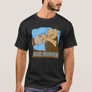 Camiseta Acariciar Gato Punho Orgulhoso Dono de Gato Meow