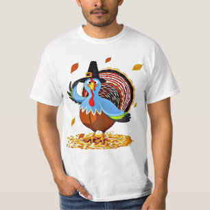 Camiseta Acção de graças bonito engraçada Turquia em um