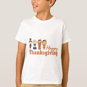 Camiseta Acção de graças feliz com nativo americano do