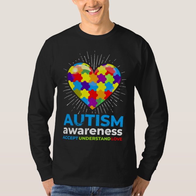 Camiseta Accept Autism Awarness Day Support (Suporte para D (Frente)