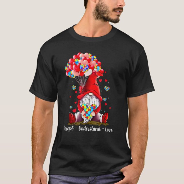 Camiseta Accept Understand Love Autism Awareness Gnome Vale (Frente)