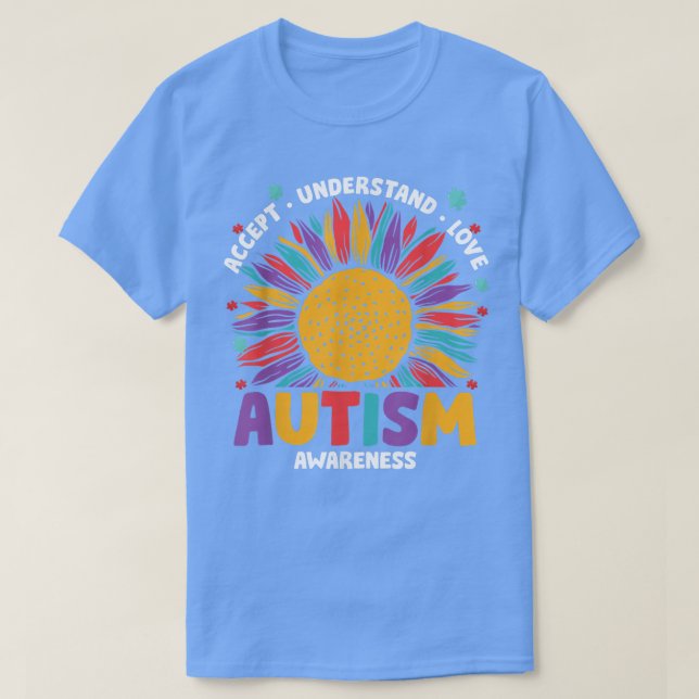 Camiseta Accept Understand Love Autism Awareness Puzzle Aut (Frente do Design)